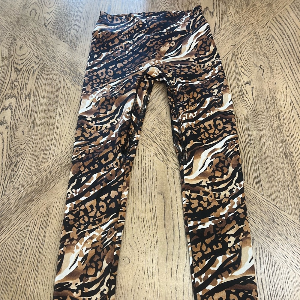 K-DEER Animal Print Leggings Brown Black